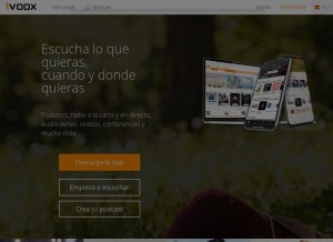 How ivoox.com looks like on a tablet such as an iPad.