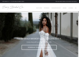 How ivorybridalco.com looks like on a tablet such as an iPad.