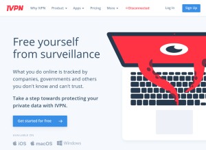 How ivpn.net looks like on a tablet such as an iPad.