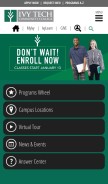 How ivytech.edu looks like on a mobile device such as an iPhone.
