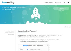 How iwascoding.com looks like on a tablet such as an iPad.