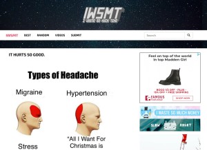 How iwastesomuchtime.com looks like on a tablet such as an iPad.