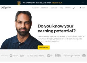 How iwillteachyoutoberich.com looks like on a tablet such as an iPad.