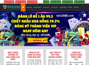 How iwin2888.com looks like on a tablet such as an iPad.