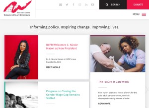 How iwpr.org looks like on a tablet such as an iPad.