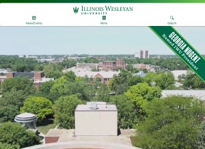 How iwu.edu looks like on a tablet such as an iPad.