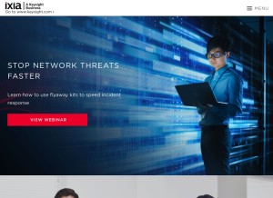 How ixiacom.com looks like on a tablet such as an iPad.