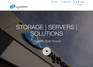 How ixsystems.com looks like on a tablet such as an iPad.