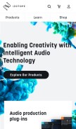 How izotope.com looks like on a mobile device such as an iPhone.