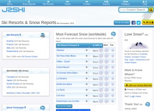 How j2ski.com looks like on a tablet such as an iPad.