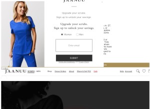How jaanuu.com looks like on a tablet such as an iPad.