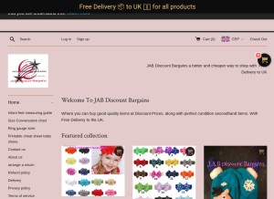 How jabdiscountbargains.online looks like on a tablet such as an iPad.