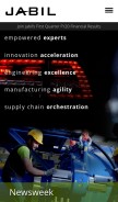 How jabil.com looks like on a mobile device such as an iPhone.