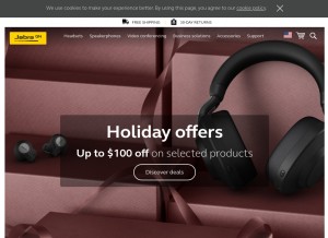 How jabra.com looks like on a tablet such as an iPad.