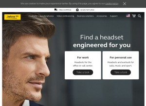 How jabra.in looks like on a tablet such as an iPad.