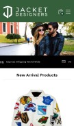 How jacketdesigners.com looks like on a mobile device such as an iPhone.