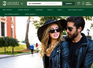 How jacketdesigners.com looks like on a tablet such as an iPad.