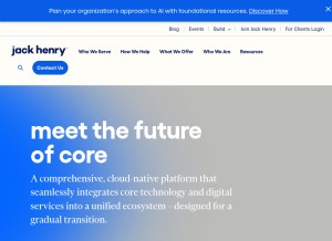 How jackhenry.com looks like on a tablet such as an iPad.