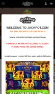 How jackpot.com looks like on a mobile device such as an iPhone.