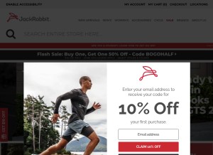 How jackrabbit.com looks like on a tablet such as an iPad.