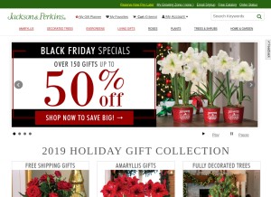 How jacksonandperkins.com looks like on a tablet such as an iPad.