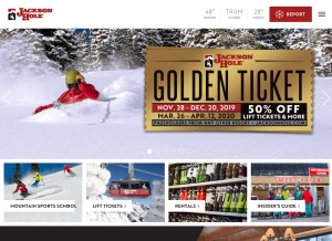 How jacksonhole.com looks like on a tablet such as an iPad.