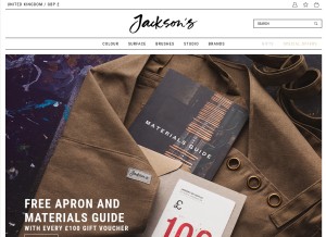 How jacksonsart.com looks like on a tablet such as an iPad.