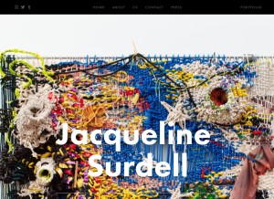 How jacquelinesurdell.com looks like on a tablet such as an iPad.