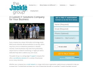 How jaeklegroup.com looks like on a tablet such as an iPad.