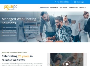 How jaguarpc.com looks like on a tablet such as an iPad.