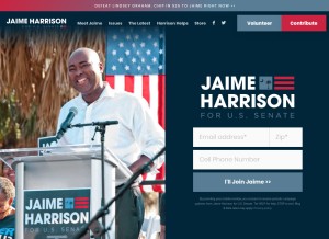 How jaimeharrison.com looks like on a tablet such as an iPad.