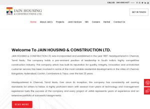 How jainhousing.com looks like on a tablet such as an iPad.