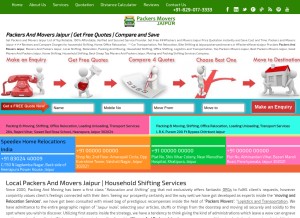 How jaipurpackersandmovers.in looks like on a tablet such as an iPad.