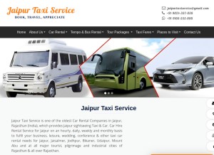 How jaipurtaxiservice.com looks like on a tablet such as an iPad.