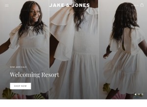 How jakeandjones.com looks like on a tablet such as an iPad.