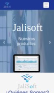 How jalisoft.com looks like on a mobile device such as an iPhone.
