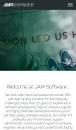 How jam-software.com looks like on a mobile device such as an iPhone.