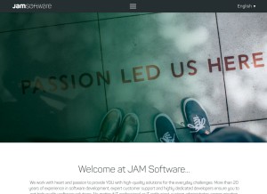 How jam-software.com looks like on a tablet such as an iPad.