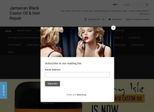 How jamaicanhairgrowth.com looks like on a tablet such as an iPad.