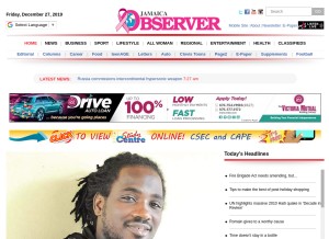 How jamaicaobserver.com looks like on a tablet such as an iPad.