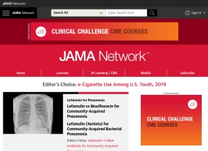 How jamanetwork.com looks like on a tablet such as an iPad.