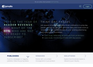 How jamatto.com looks like on a tablet such as an iPad.