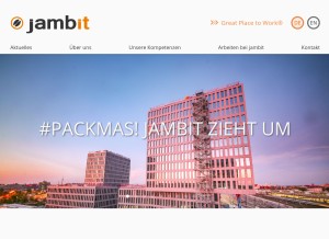 How jambit.com looks like on a tablet such as an iPad.