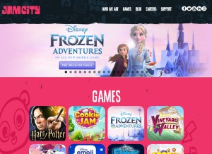 How jamcity.com looks like on a tablet such as an iPad.