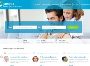 How jameda.de looks like on a tablet such as an iPad.