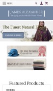 How jamesalexanderclothing.co.uk looks like on a mobile device such as an iPhone.