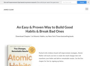 How jamesclear.com looks like on a tablet such as an iPad.