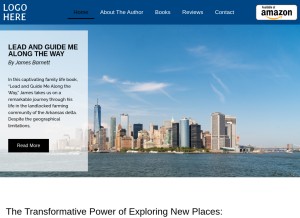 How jameslbarnettbooks.com looks like on a tablet such as an iPad.