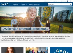 How jamk.fi looks like on a tablet such as an iPad.