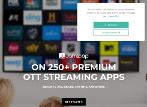 How jamloop.com looks like on a tablet such as an iPad.